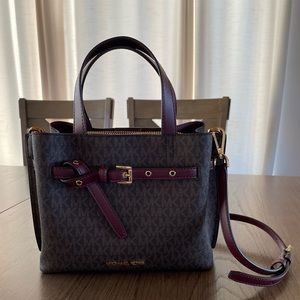 Michael Kors Emilia Merlot Satchel NWT